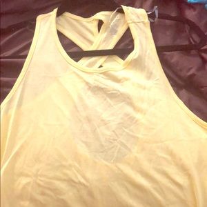 Yellow cross back tank top